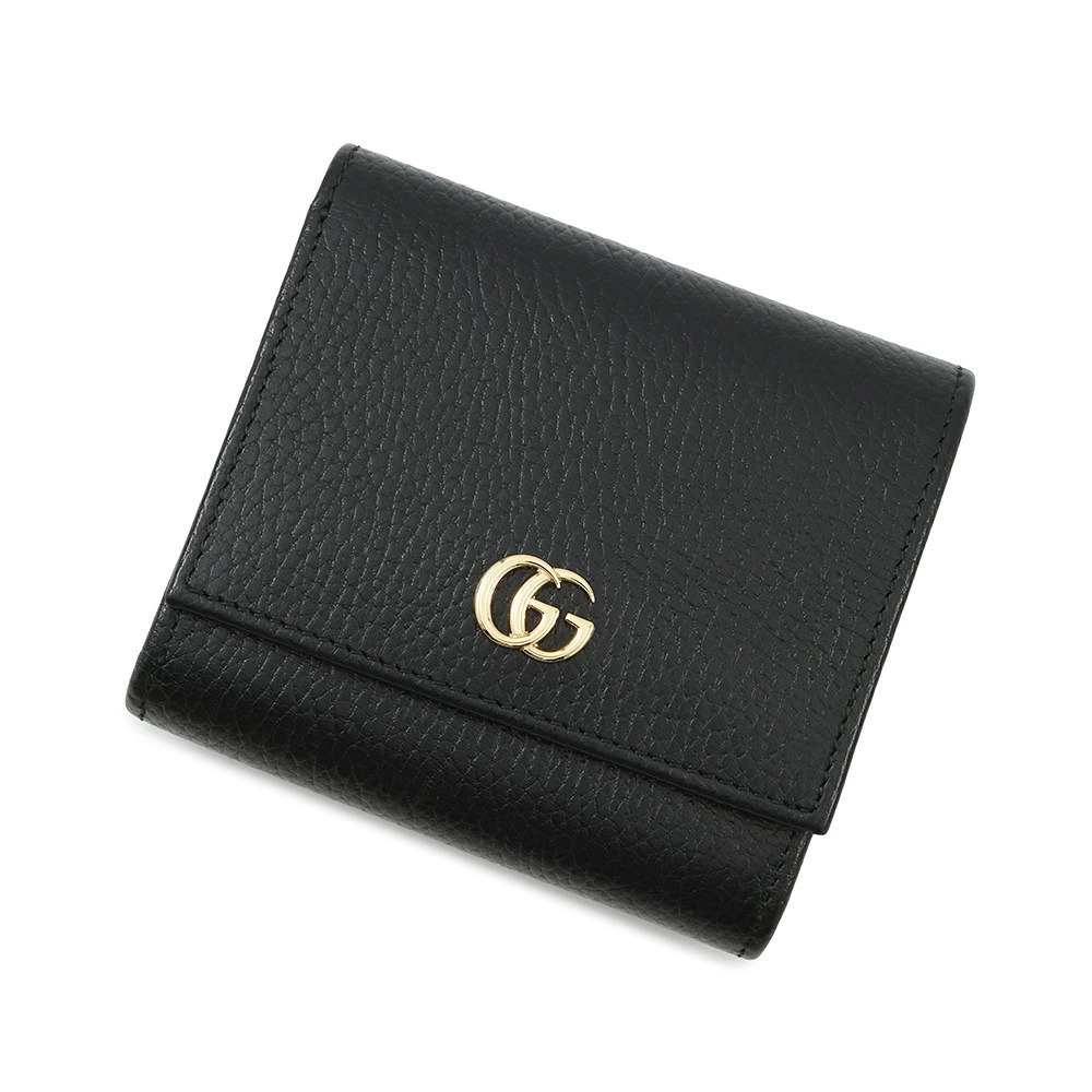 Gucci Bi fold Wallet Double G Leather Limited Black